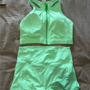 Fabletics never worn neon green bathing suit